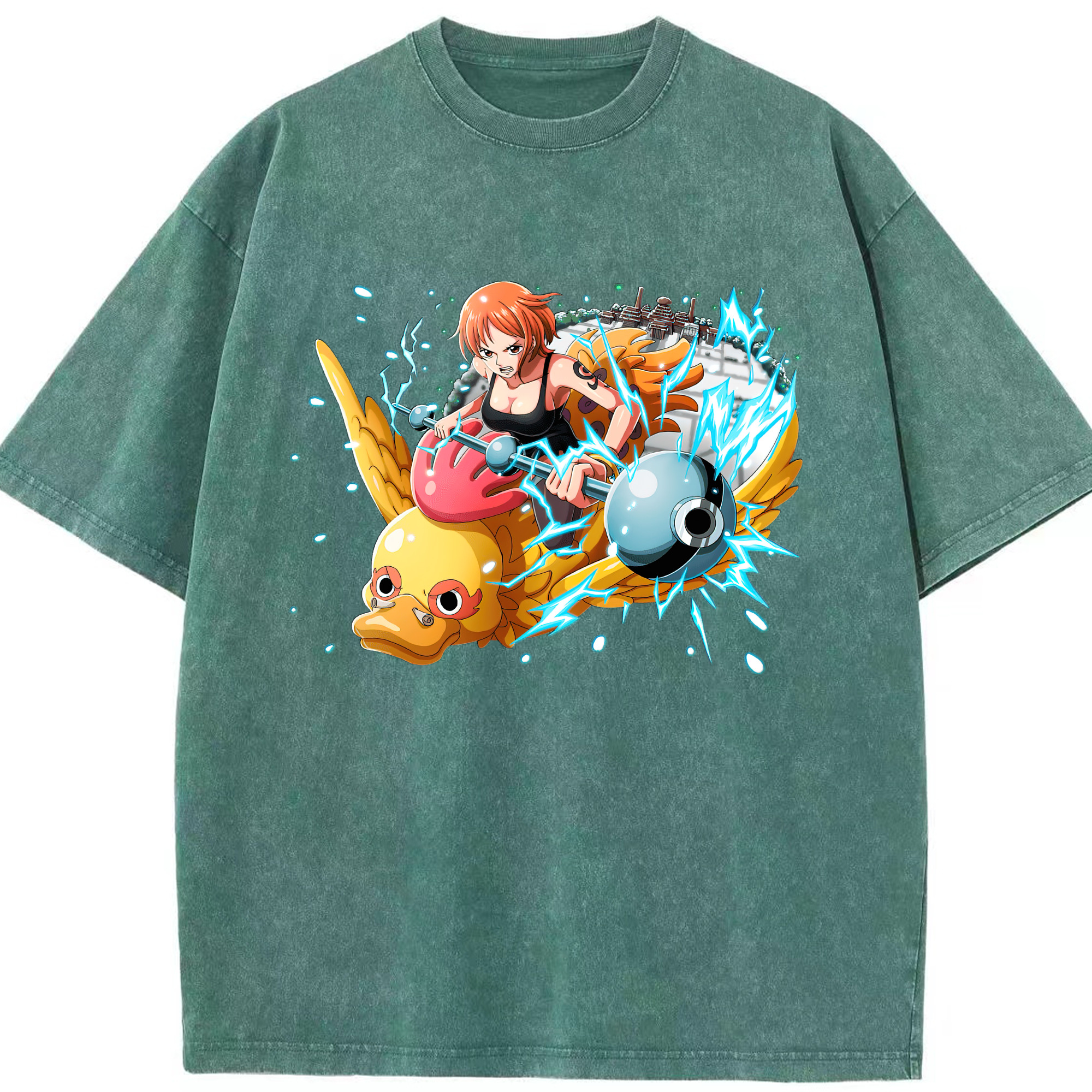 ワンピース ナミ ONE PIECE Nami 綿100% ヴィンテージ風 半袖Tシャツ（フロントプリント）